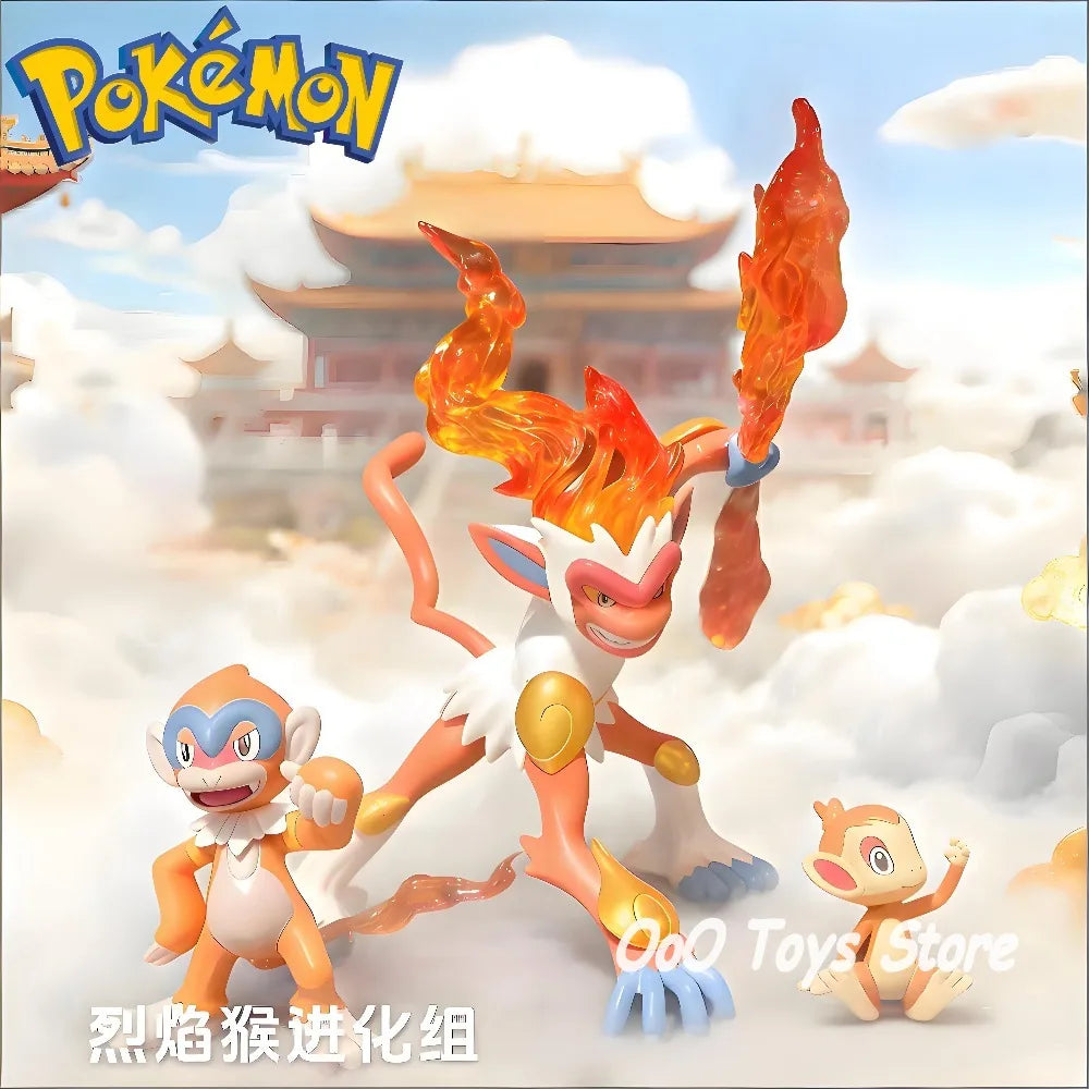 Anime Pokemon Figure Emperor Infernape Evolutionary Group Action Figures Pvc Collection Model Toys for Children Gifts 10cm