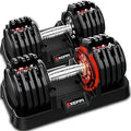 Keppi Adjustable Dumbbells Set, 25lb/55lb Dumbbells with Anti-Slip Metal Handle for Exercise & Fitness Fast Adjust Weight