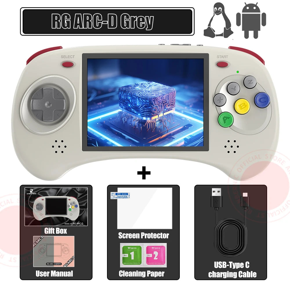 ANBERNIC RG ARC-S/RG ARC-D Retro Games RK3566 4.0 INCH 640*480 Handheld Game Console Emulator LINUX System 3500mAh HD-compatible