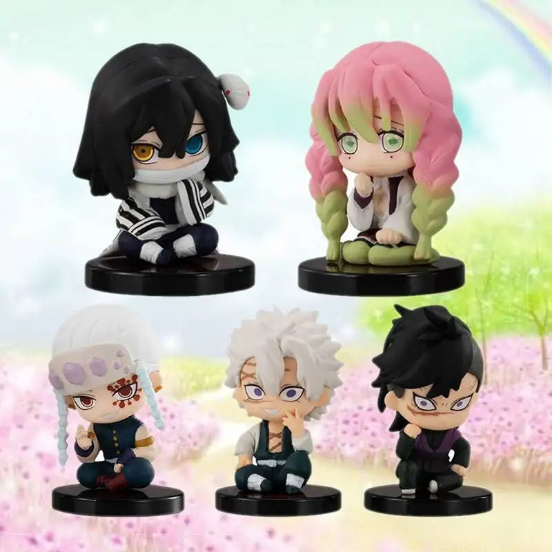 Anime Demon Slayer Kimetsu no Yaiba Figure Kamado Tanjirou Action Figure Agatsuma Zenitsu Nezuko Warrior Q Version PVC Model Toy