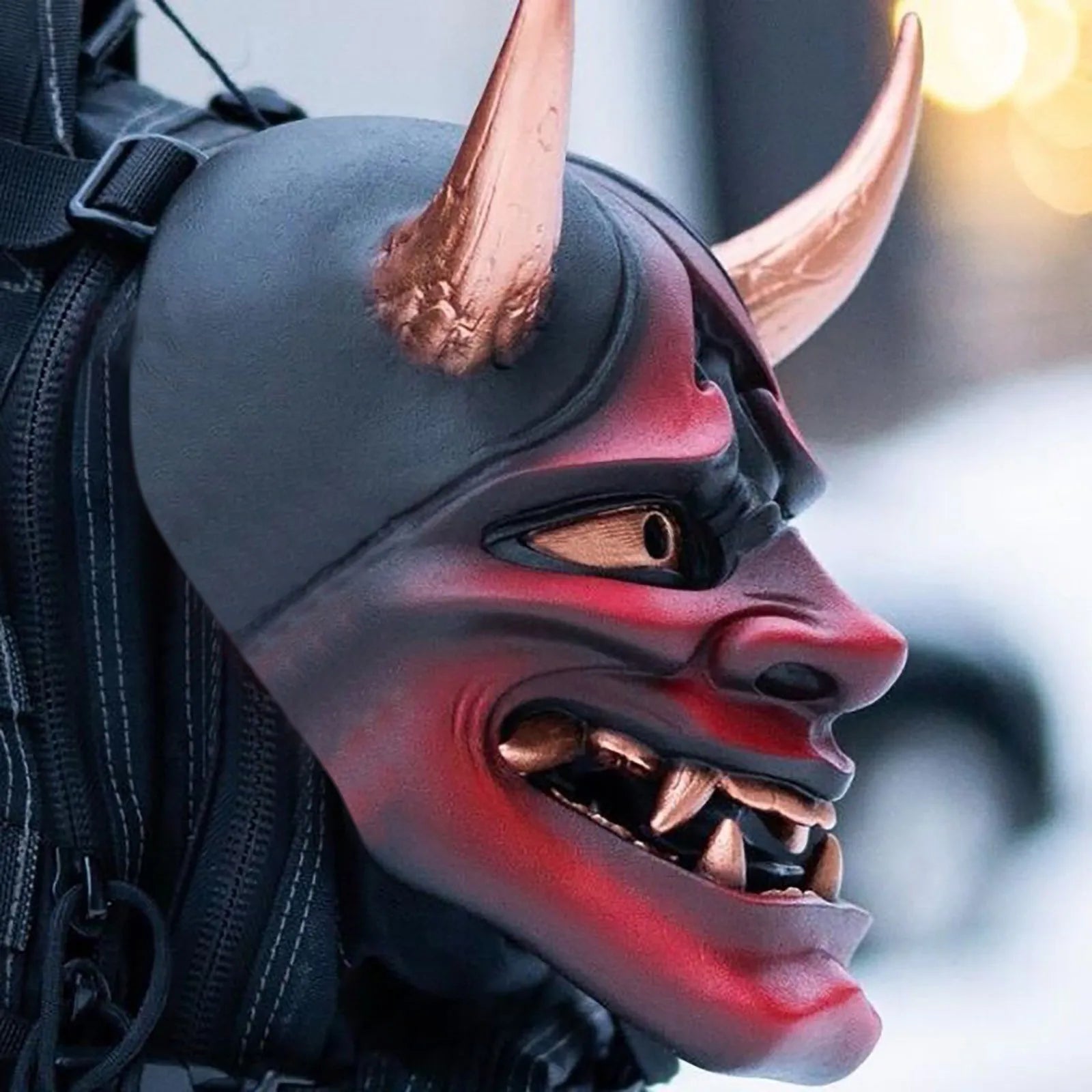 Erwachsene Unisex Halloween Gesichtsmasken Japanische Hannya Dämon Oni Samurai Noh Kabuki Prajna Teufel Maske Latex Party Masken