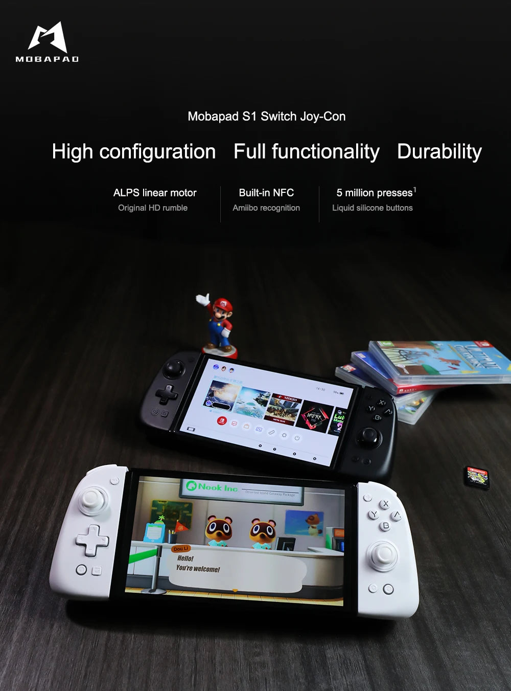 MOBAPAD S1 HD / S1 S Gamecontroller, Gamepad mit Hall-Joystick-Konsole für Nintendo Switch NS OLED Joypad