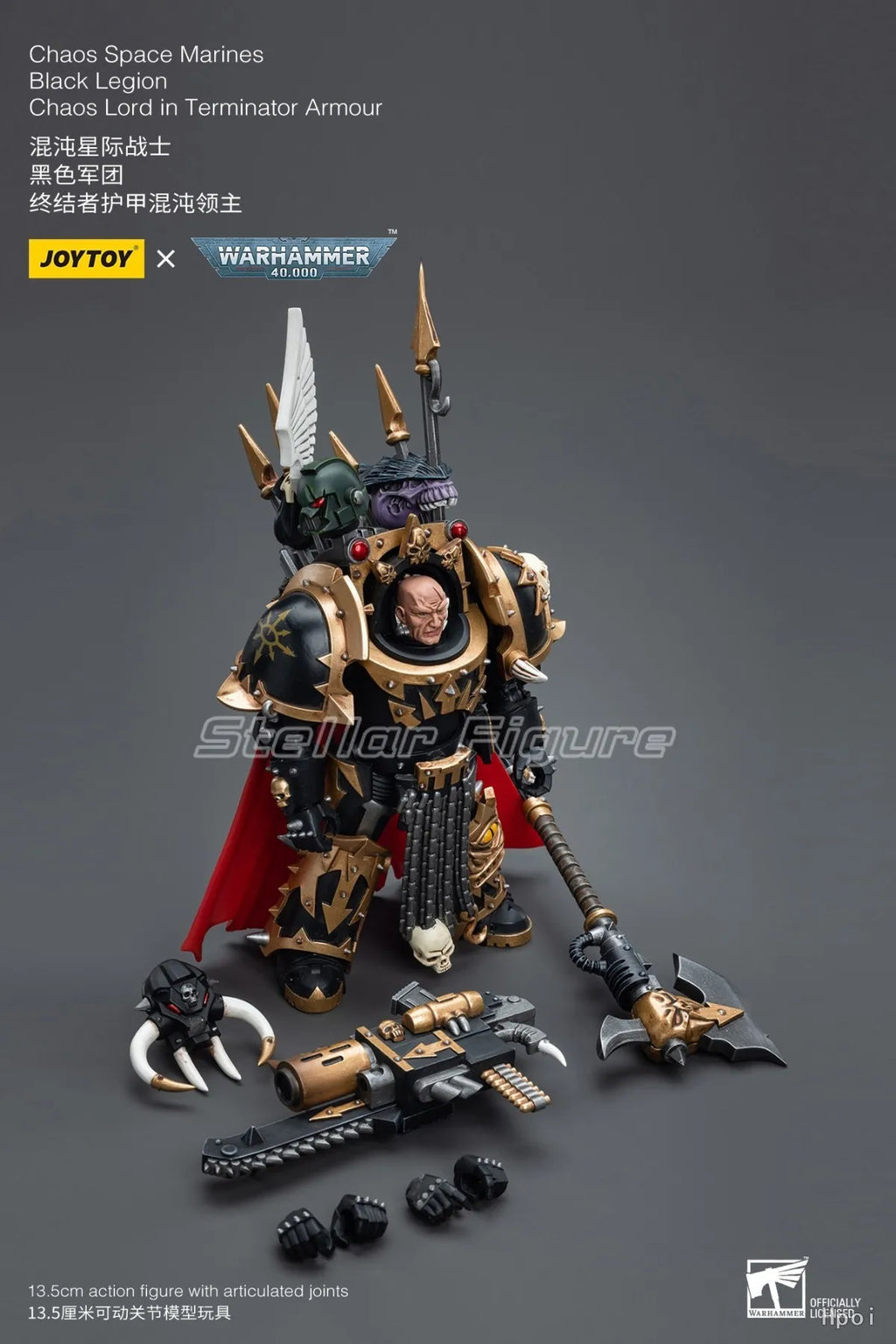 【SF】JOYTOY 1/18 Action Figure Chaos Space Marines Black Legion Chaos Lord in Terminator Armour Model Gifts Collection Ornaments