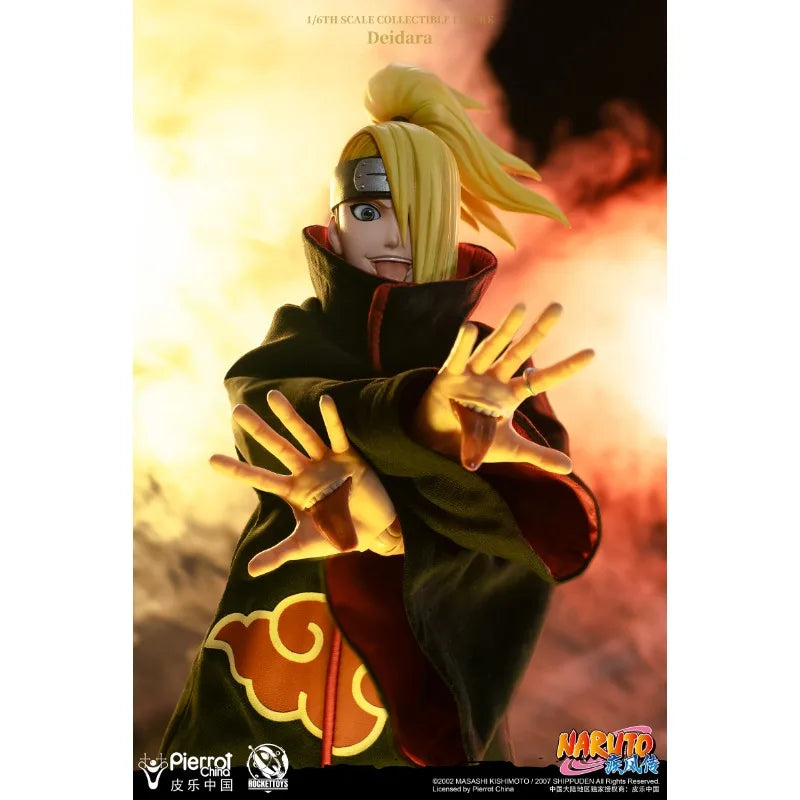 In Stock RocketToys Original Naruto Akatsuki Deidara Soldier 27.5cm Action Figure Anime Models Toy Doll Gift Hobby Collectible