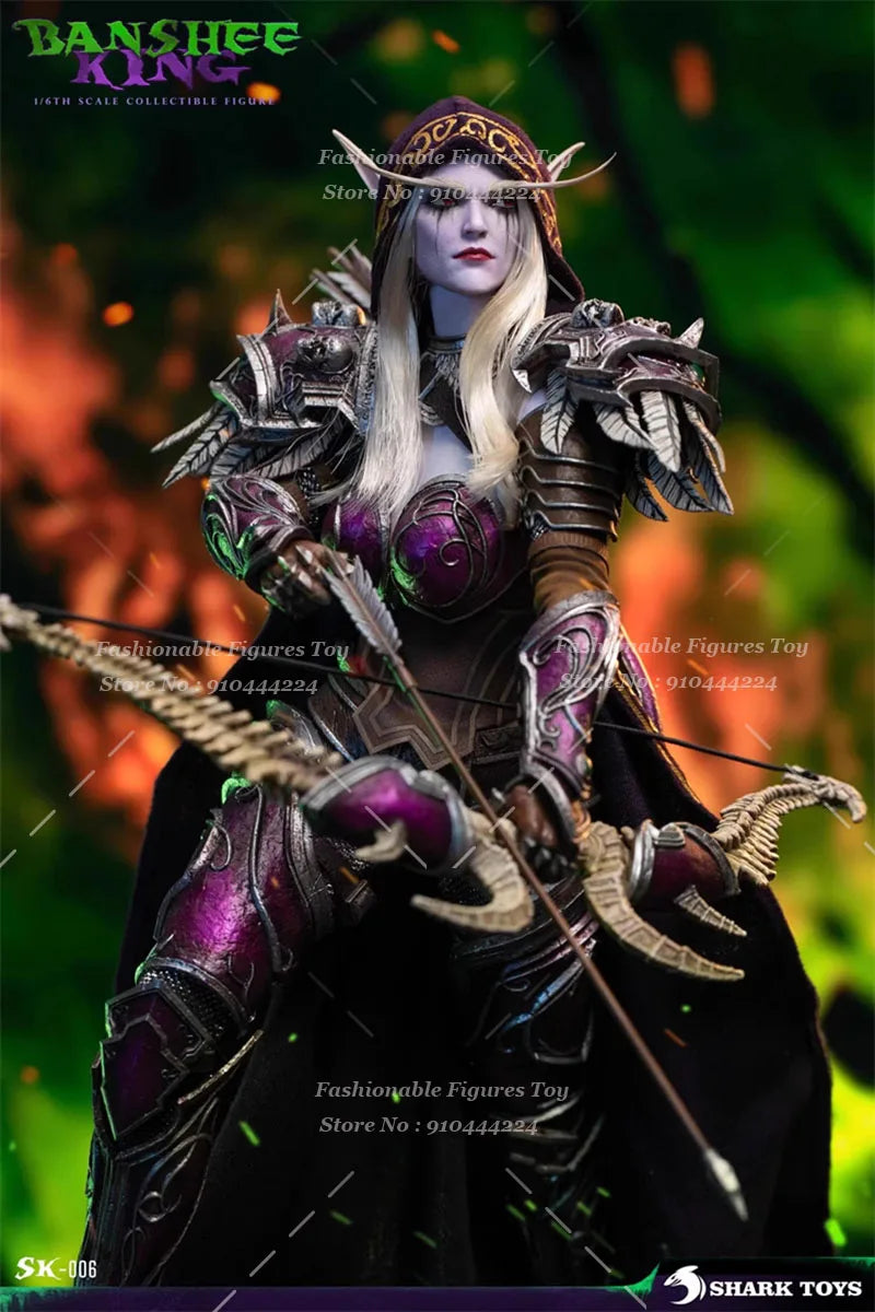 SHARK TOYS SK-006 WOW 1/6 Soldatin Sylvanas Kampfanführerin Banshee King Komplettes Set 30 cm Actionfigur Modell Sammlergeschenk
