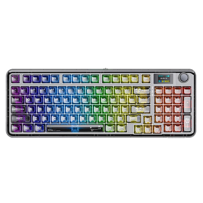 AULA F-NB98 Mechanische Tastatur 3-Modus Multifunktionsknopf Benutzerdefinierter Bildschirm Gaming-Tastatur RGB-Hintergrundbeleuchtung Hot Swap PC Gamer Geschenke