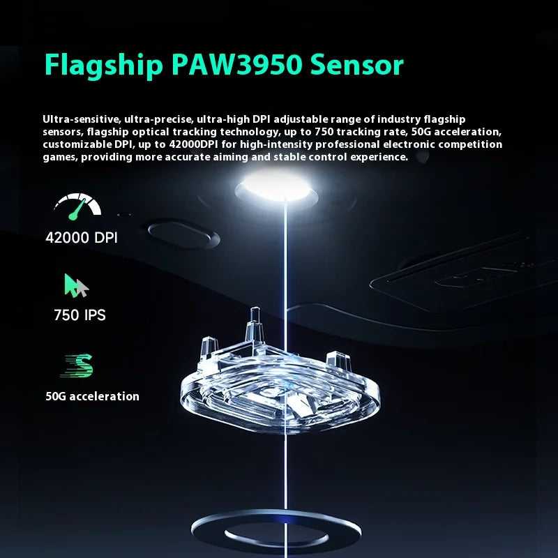 Mchose Ultra A7 Безжична Bluetooth мишка с 3 режима, esports pro, лека геймърска мишка Paw3395 за момчета, компютърна периферия