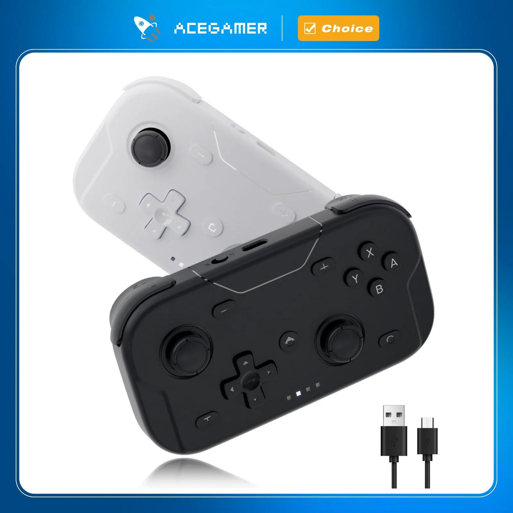 AceGamer Pocket Game Controller Tragbarer Hall-Joystick 1000Hz Bluetooth-Gamepad für Switch/Switch2/Android/iOS/PC/Steamdeck