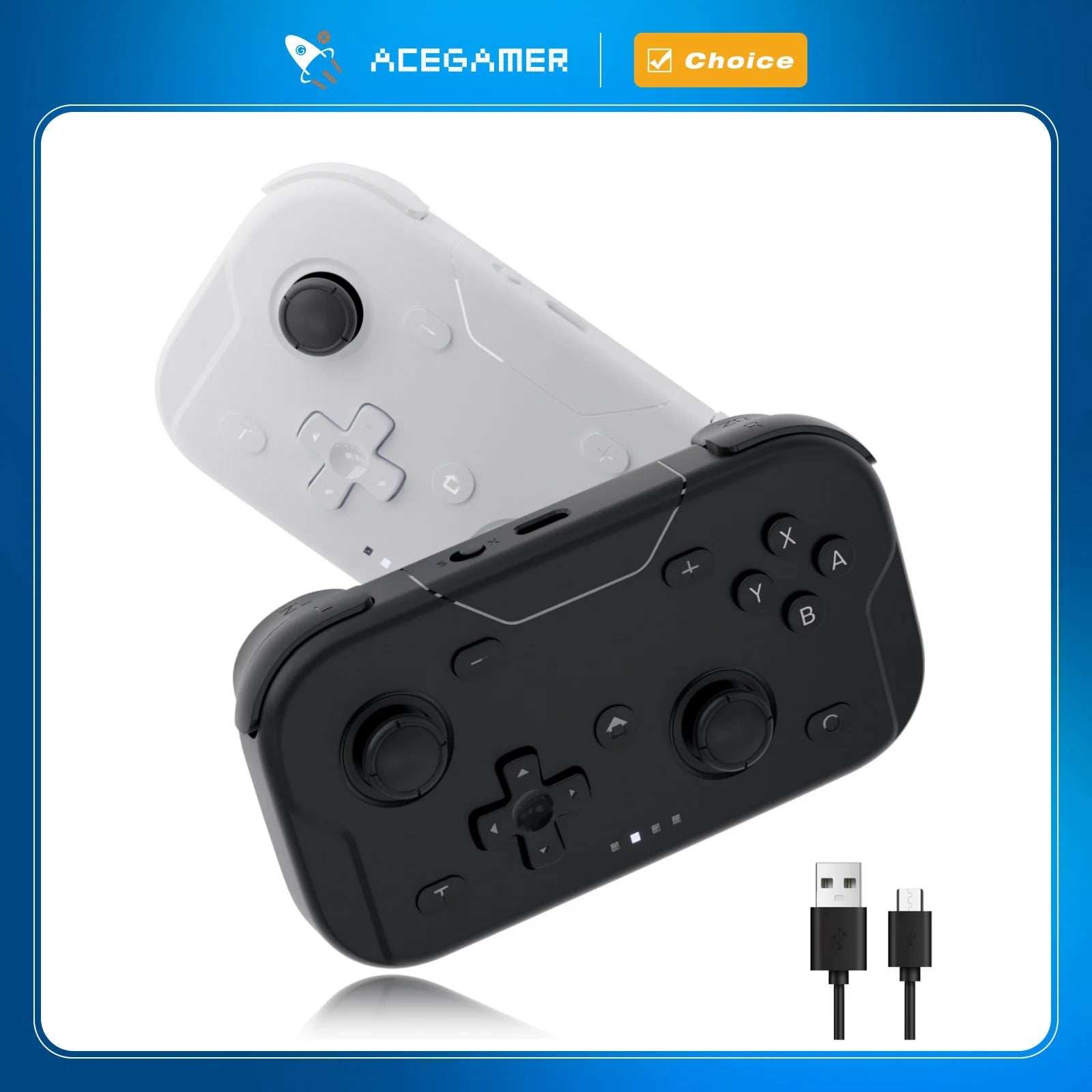 AceGamer Pocket Game Controller Tragbarer Hall-Joystick 1000Hz Bluetooth-Gamepad für Switch/Switch2/Android/iOS/PC/Steamdeck