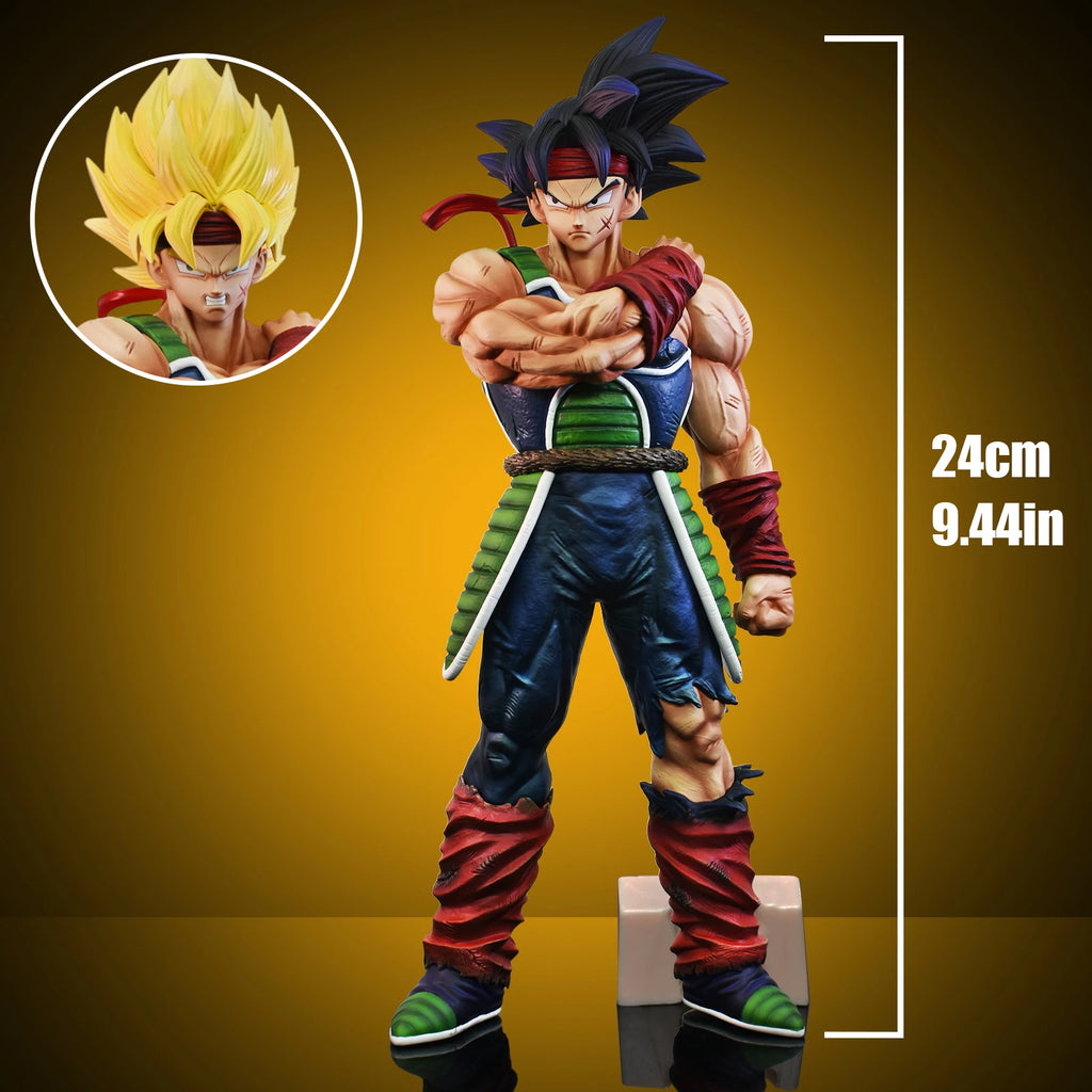 24cm/9.4in Anime Dragon Ball Z Figure Bardock Figure Collectible Model Statue Toy Gift (Two Heads)