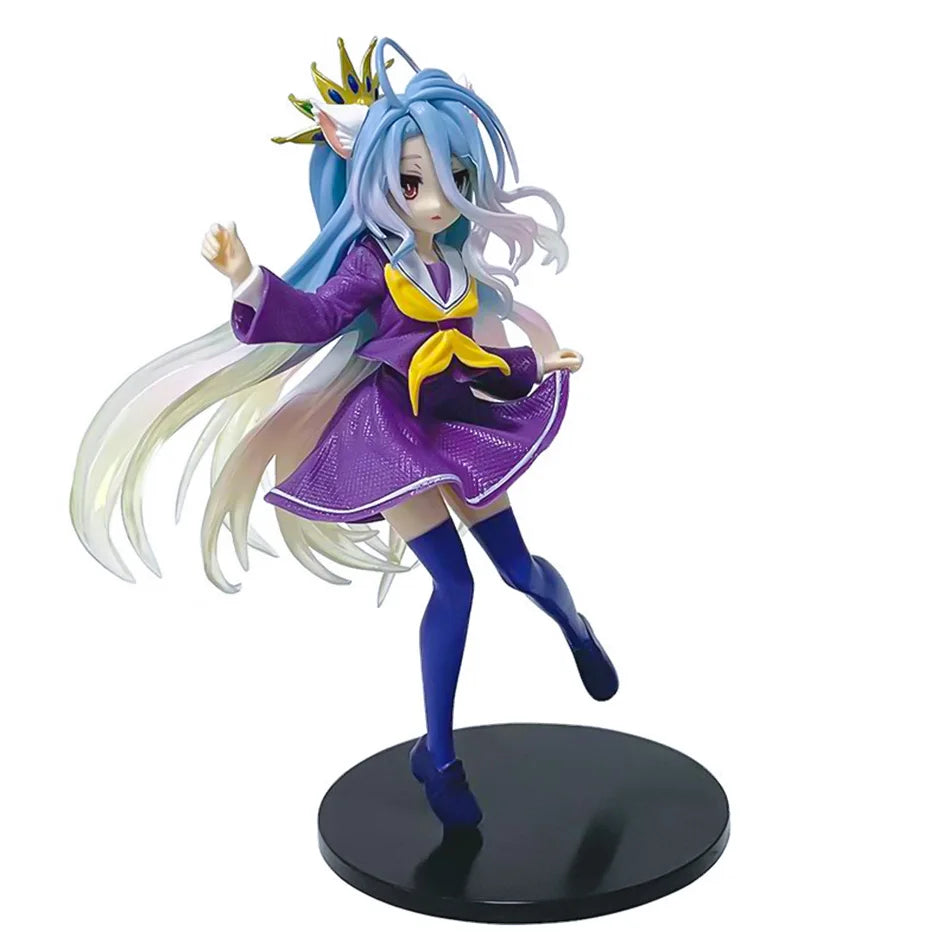 Anime NGNL No Game No Life White " 18.5CM Shiro PVC Model Action Figures Model Collection Ornament Toy Holiday Gif In stock Hot