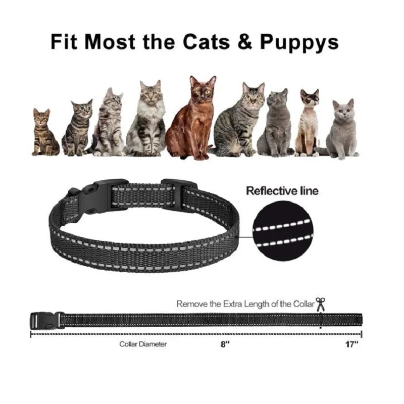 1600FT Remote Cat Training Collar Vibration Waterproof Rechargeable - Stop Excessive Meowing Control Anti Barking For Pet  Cats