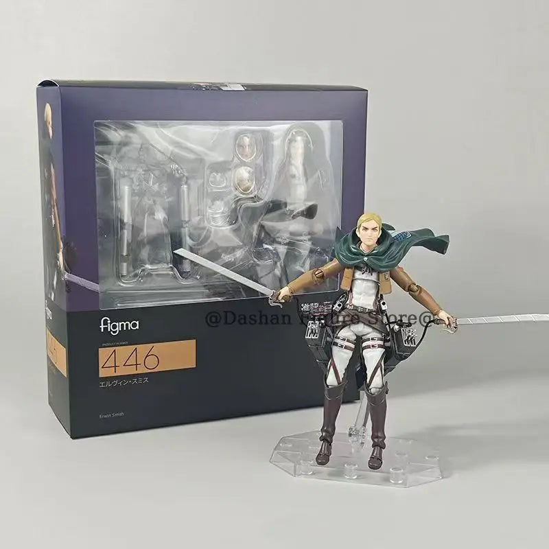 Attack on Titan Action Figure Figma 446 Erwin Smith Figures Anime 15cm Collection Movable Shingeki no Kyojin Model Toys Gifts
