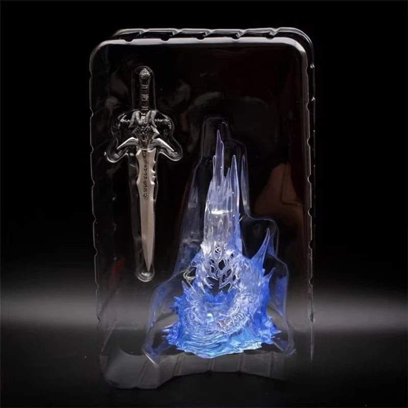 28cm LED Light Frostmourne Sword Action Figure - WoW Lich King Collectible PVC Game Peripherals for Children