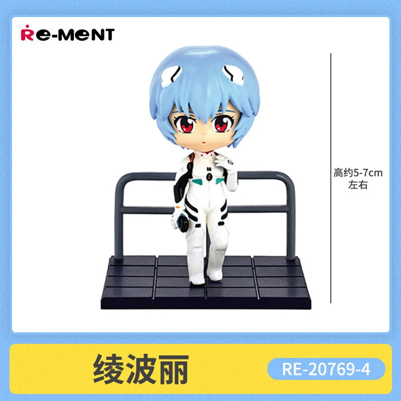 Anime EVA Ayanami Rei Asuka Q-version kawaii Action Figures PVC Model Statue Toys doll Re-ment Desk Decor Gift 1Pcs Random Style