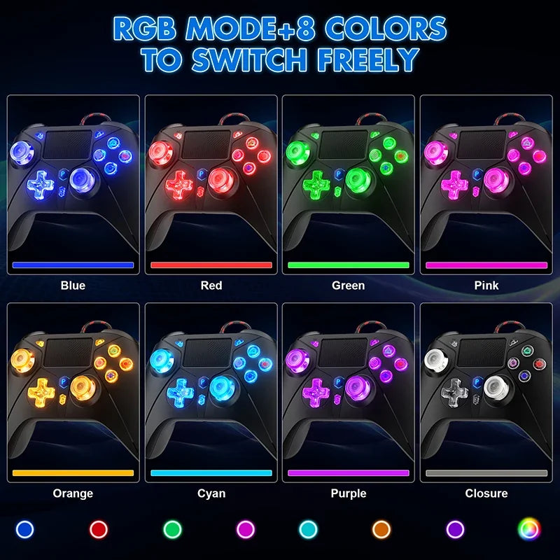 Wired Controller for PS5/PS4/Pro PC Console Remote Control Handle Gamepad Turbo Dual Vibration 2m Cable No Delay Instant Connect