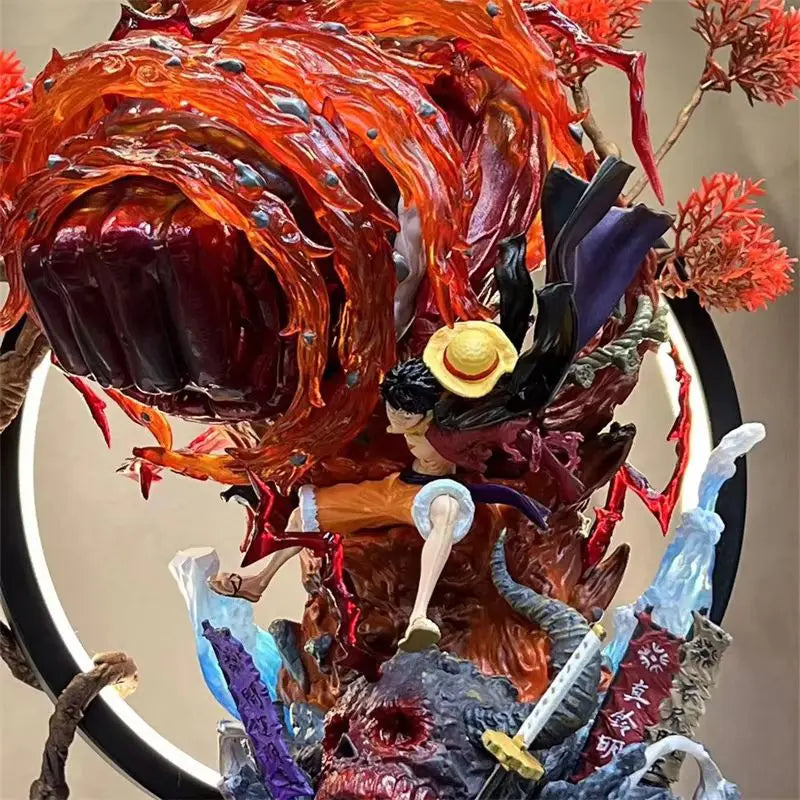 25cm Anime Luffy One Piece Action Figure - Monkey D. Luffy Gear 5 Big Karma Fire PVC Statue Collectible Model Toy Gift