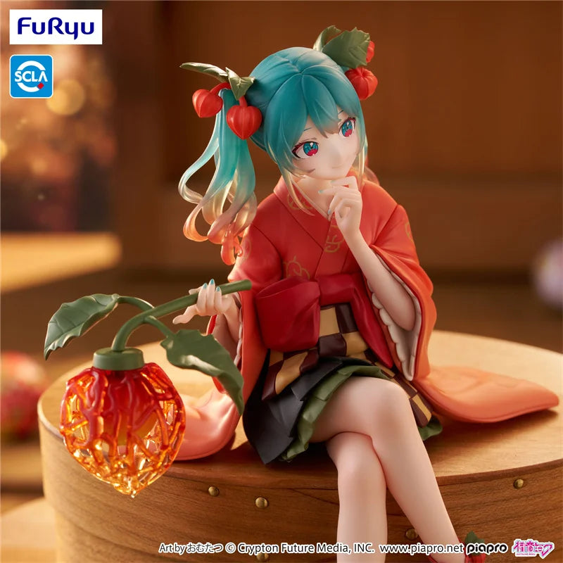 FuRyu Genuine 15Cm Noodle Stopper Flower Fairy Hatsune Miku ほおずきAction Figure Toys For Kids Gift Collectible Model Ornaments
