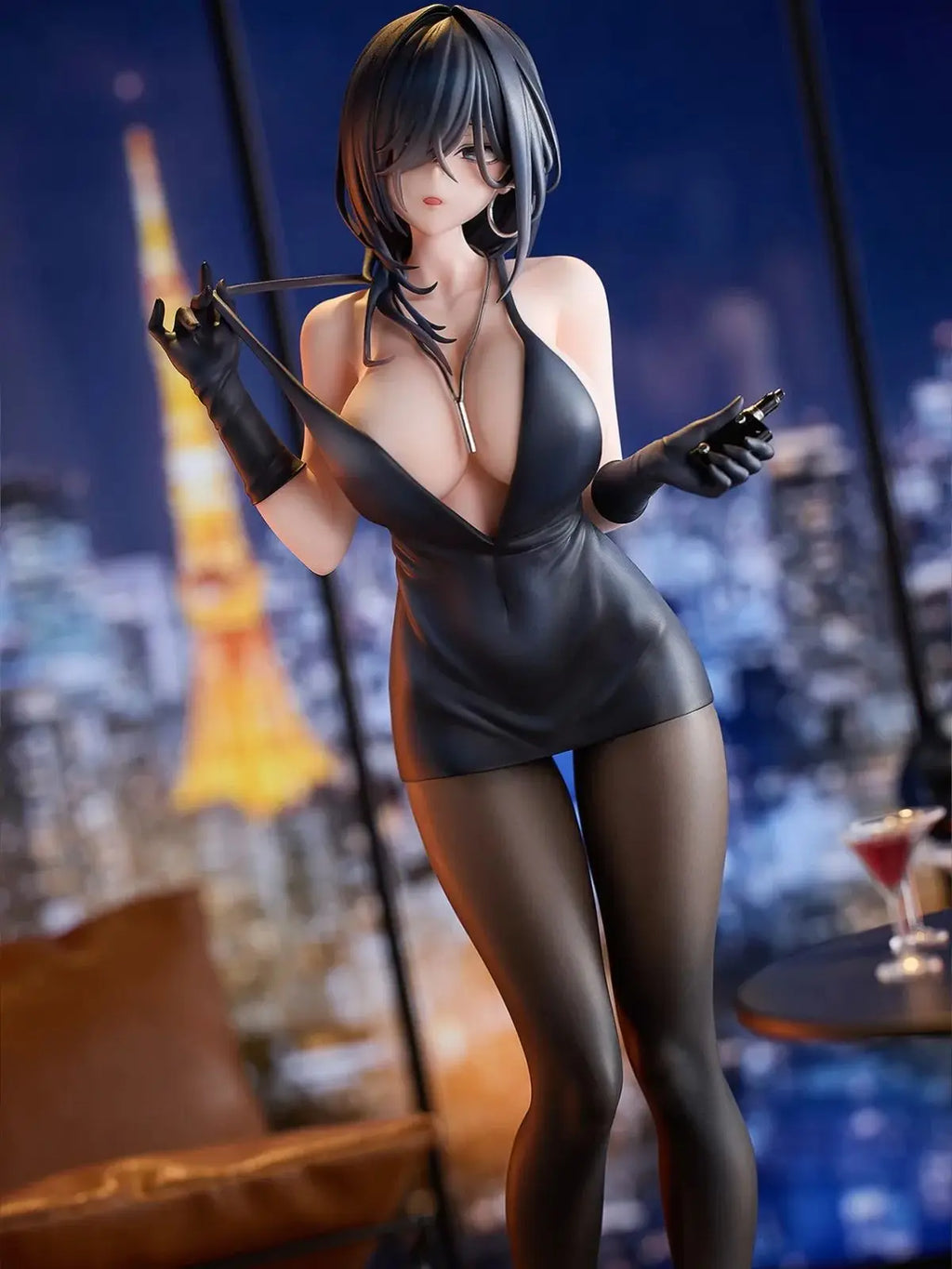 Judai 28cm Original  HanaBee Yokoyama Ishimi Kuroi One Piece Black Dress PVC Action Figure Model Toys