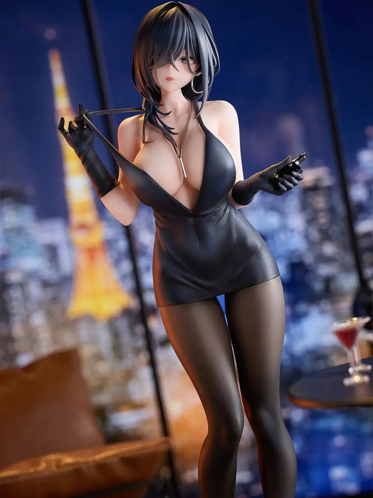 Judai 28cm Original  HanaBee Yokoyama Ishimi Kuroi One Piece Black Dress PVC Action Figure Model Toys