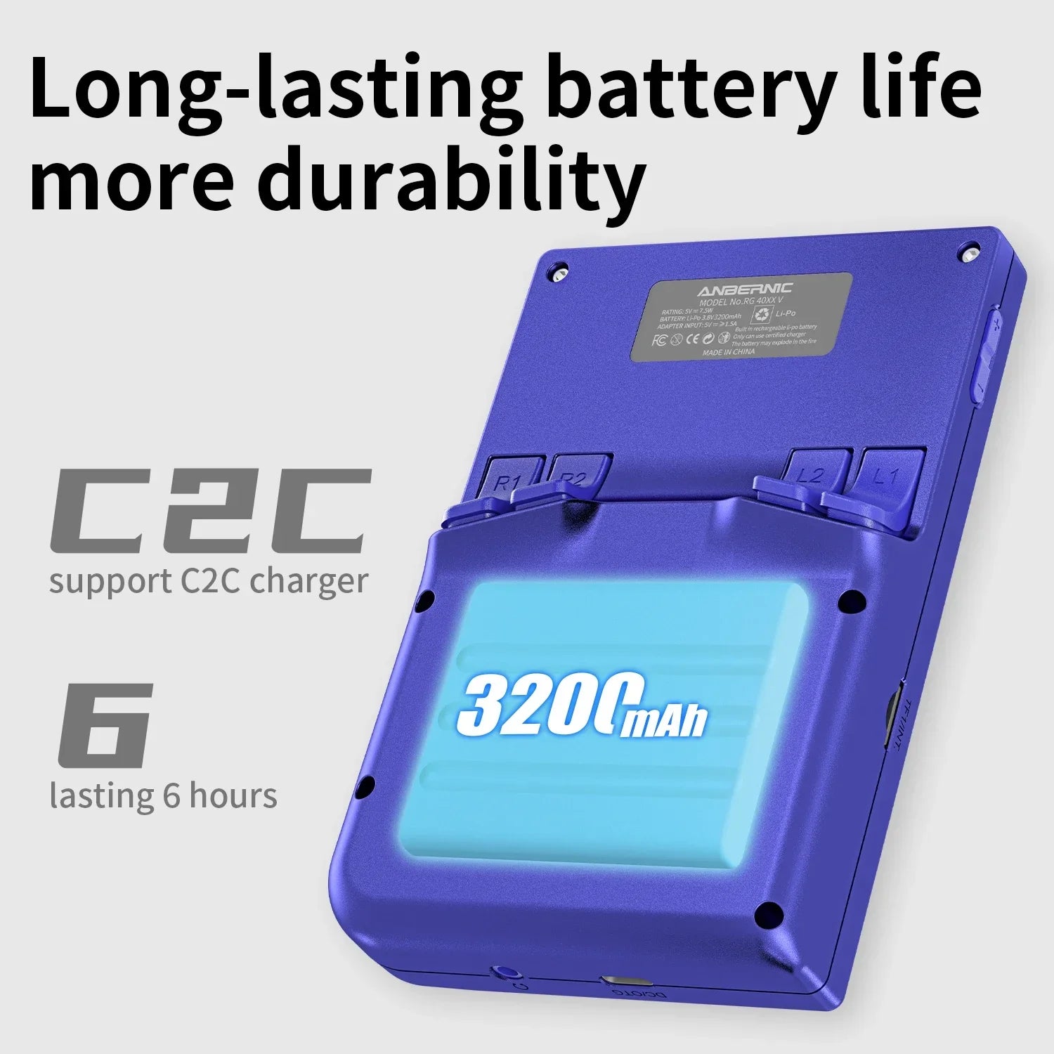 ANBERNIC RG 40XXV Retro Handheld Game Console 4.0 inch 640*480 IPS Screen Linux 64bit System With RGB Light 256G PSP 300+ Games