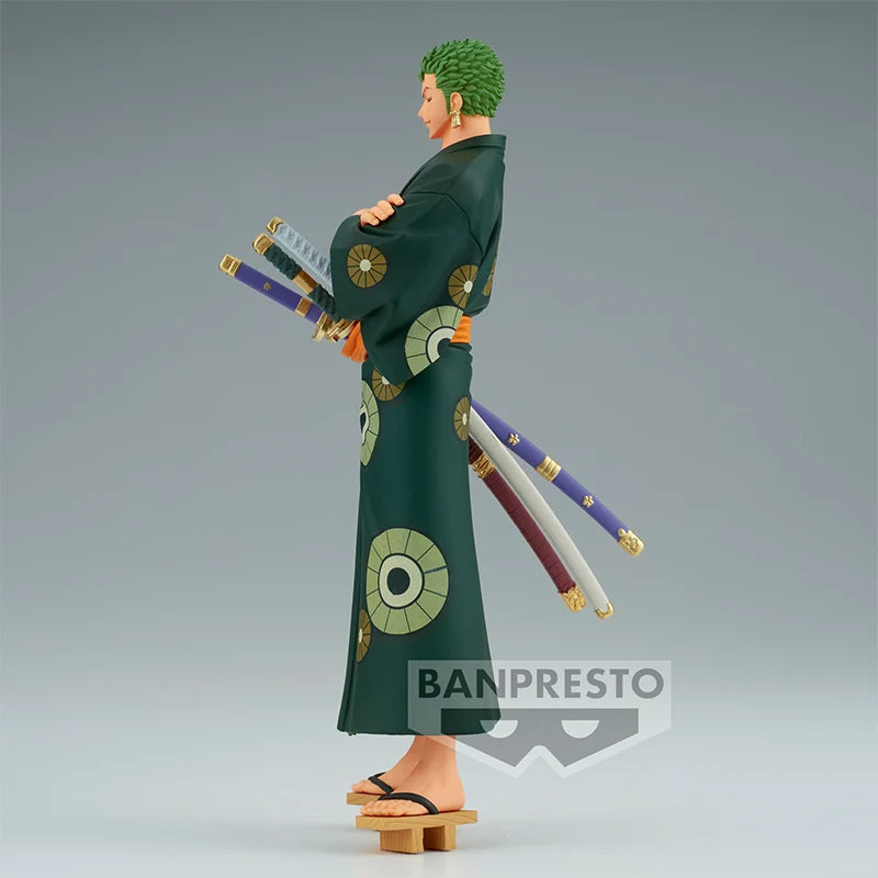 In Stock Bandai Original Banpresto ONE PIECE DXF Roronoa Zoro Anime Action Figure Model Figures Toys