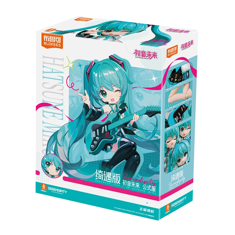 Original Hatsune Miku Q version 17th Miracle Edition Miku Singer Action Figure Joint Mobility Assembly Toy Doll Gift