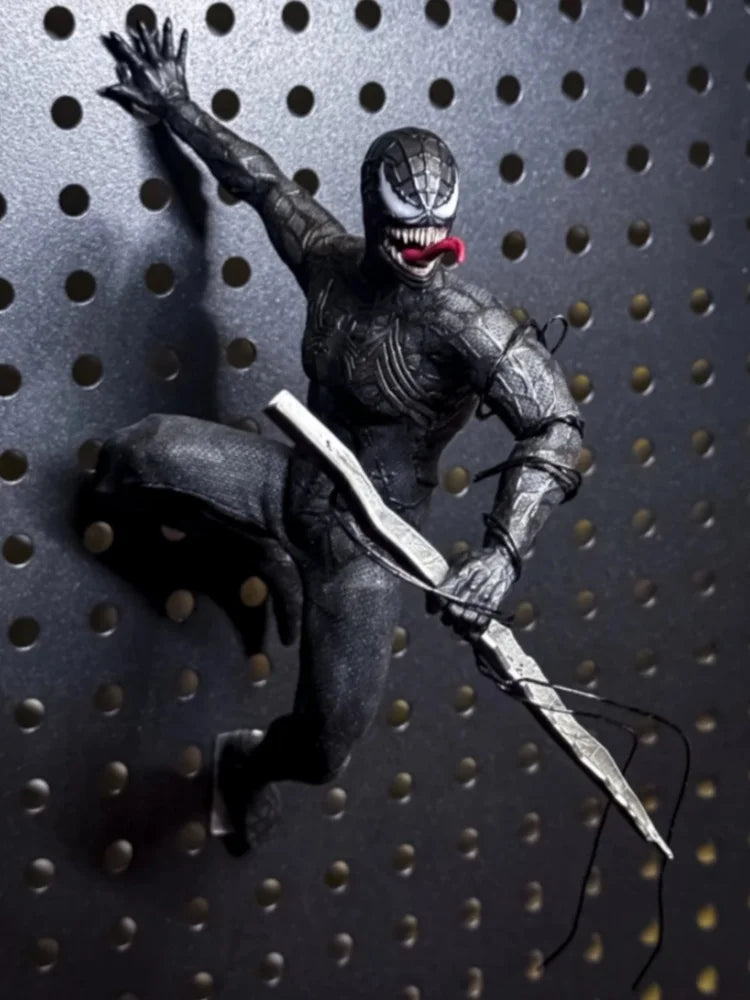 Sawtooth Toys Venom Spider-Man 6in Studio 1/12 Scale Symbiotic Variant Action Figure Anime Model Trendy Desktop Ornament Gifts