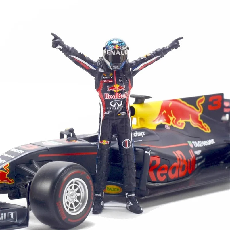 New 1:18 Scale 1Pcs Resin Model Scene Accessory Male Champion Driver Racing Car Racer Action Figure Fist Making Posture Display