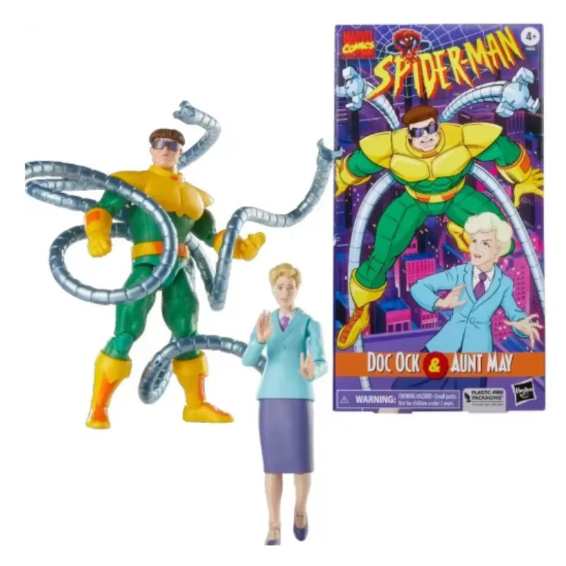 Original Hasbro Marvel Legends Series SPIDER MAN DOC OCK & AUNT MAY Anime Figure Toys Gifts Ornaments