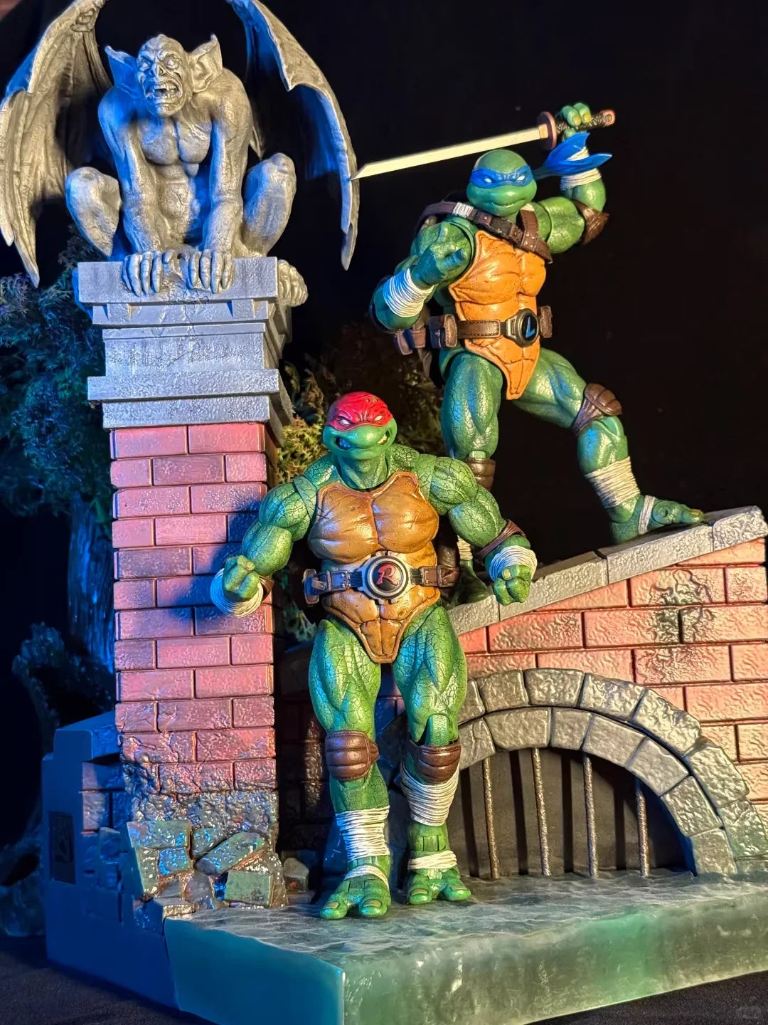 Original Lingjihun 1/12 Ninja Turtles Raphael Leonardo Action Figure Mobile Model Pvc Figurine Collect Hobby Toy Christmas Gift