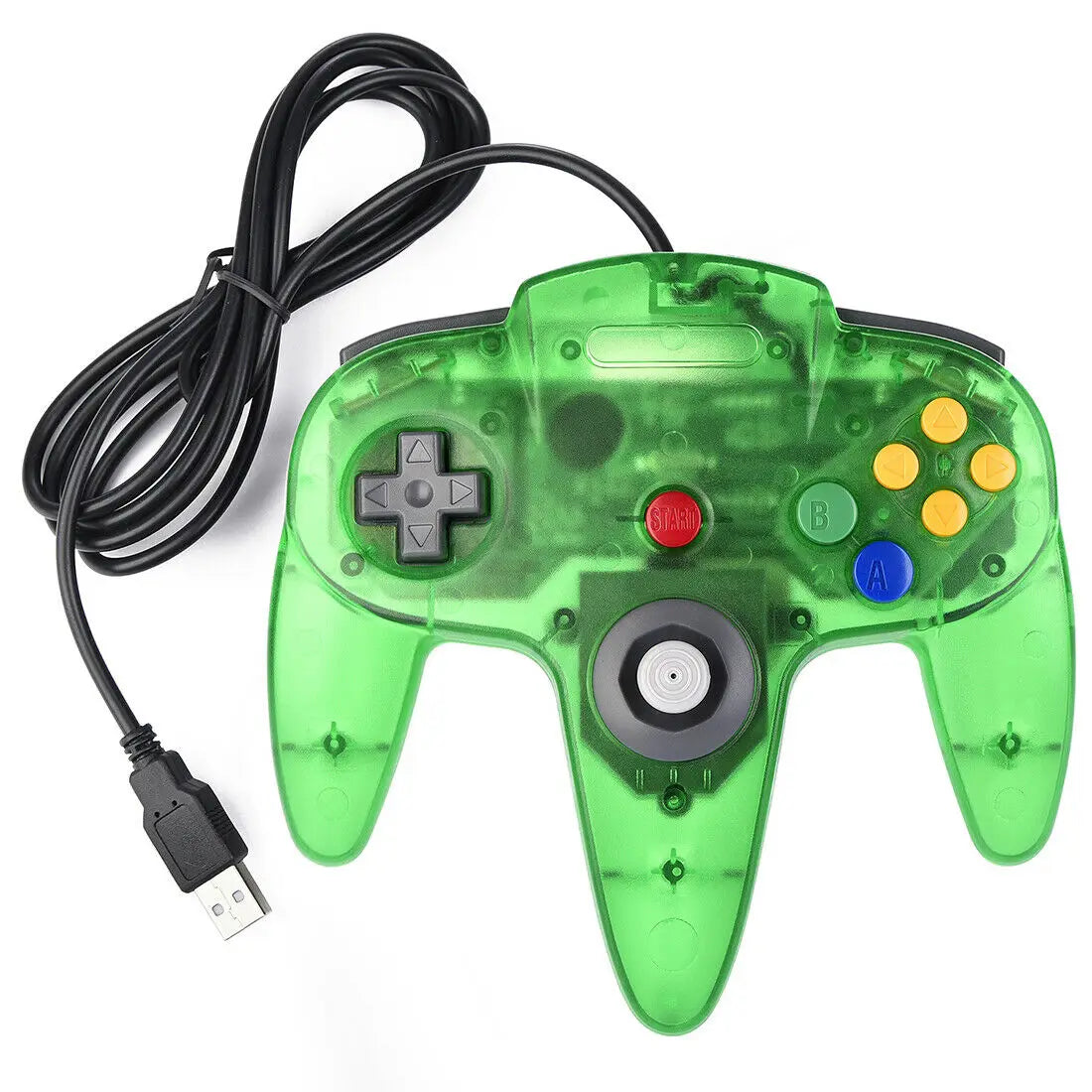 [USB Version] USB Controller for Classic N64 Games,Wired Gamepad Joystick for Windows PC Mac Linux Raspberry Pi 4 3