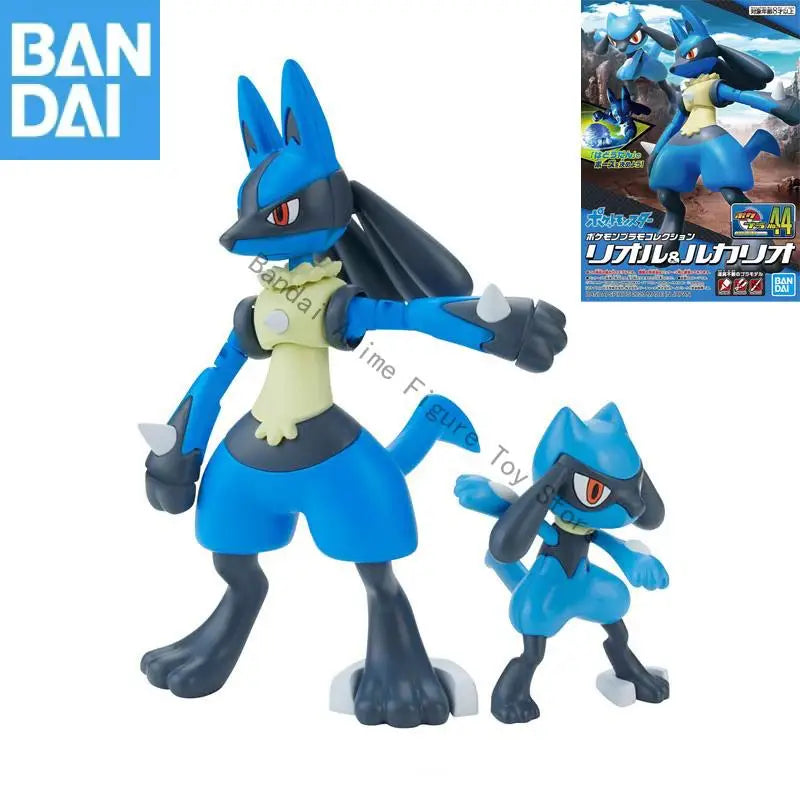 In Stock Original Genuine BANDAI NAMCO Pokemon PLAMO COLLECTION SELECT SERIES 44 Riolu and Lucario Assembly Action model gift