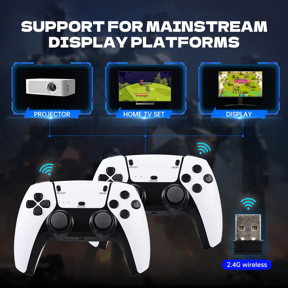 M15 4K Game Stick Mini-Retro-Videospielkonsole Eingebaute 30.000 Spiele Drahtlose Gamepads Videospiel-Controller Unterstützung für 2 Spieler