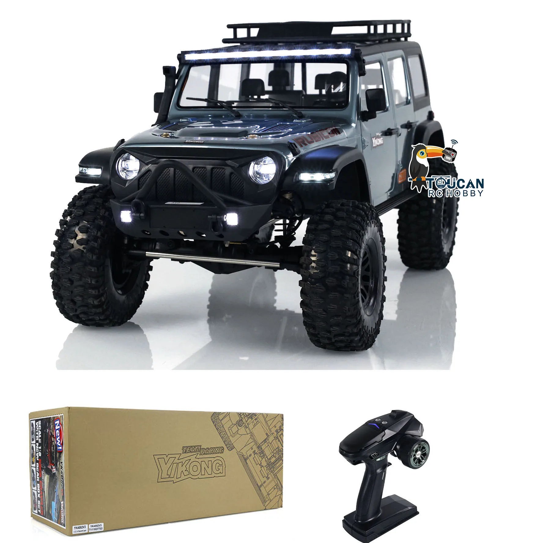 1/8 RC Crawler 4WD 4x4 Climbing Rock Car YIKONG YK4082 V3 Model Radio Control Off-road Vehicles with Light System RC Toys Gifts