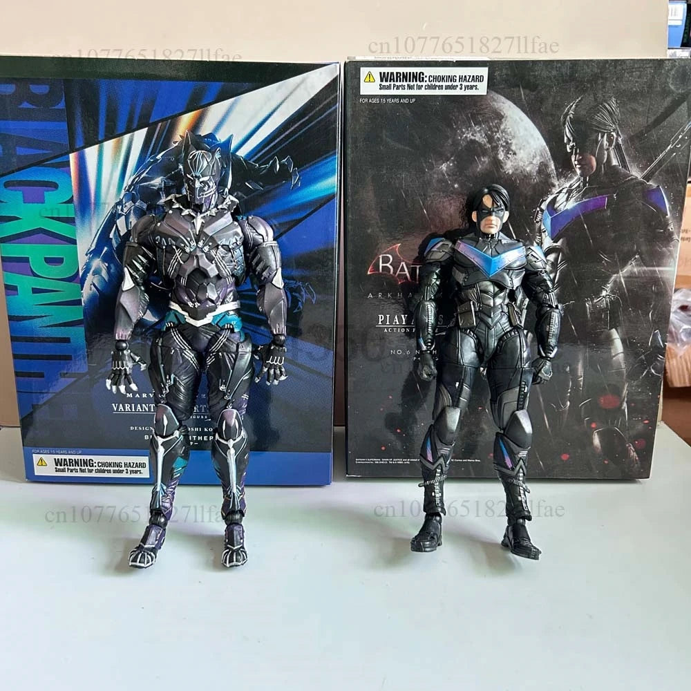 Play Arts Kai Black Panther The Avengers The Dark knight Night Wing PVC Action Figure Model Toys Joint Movable Cool Room Decor