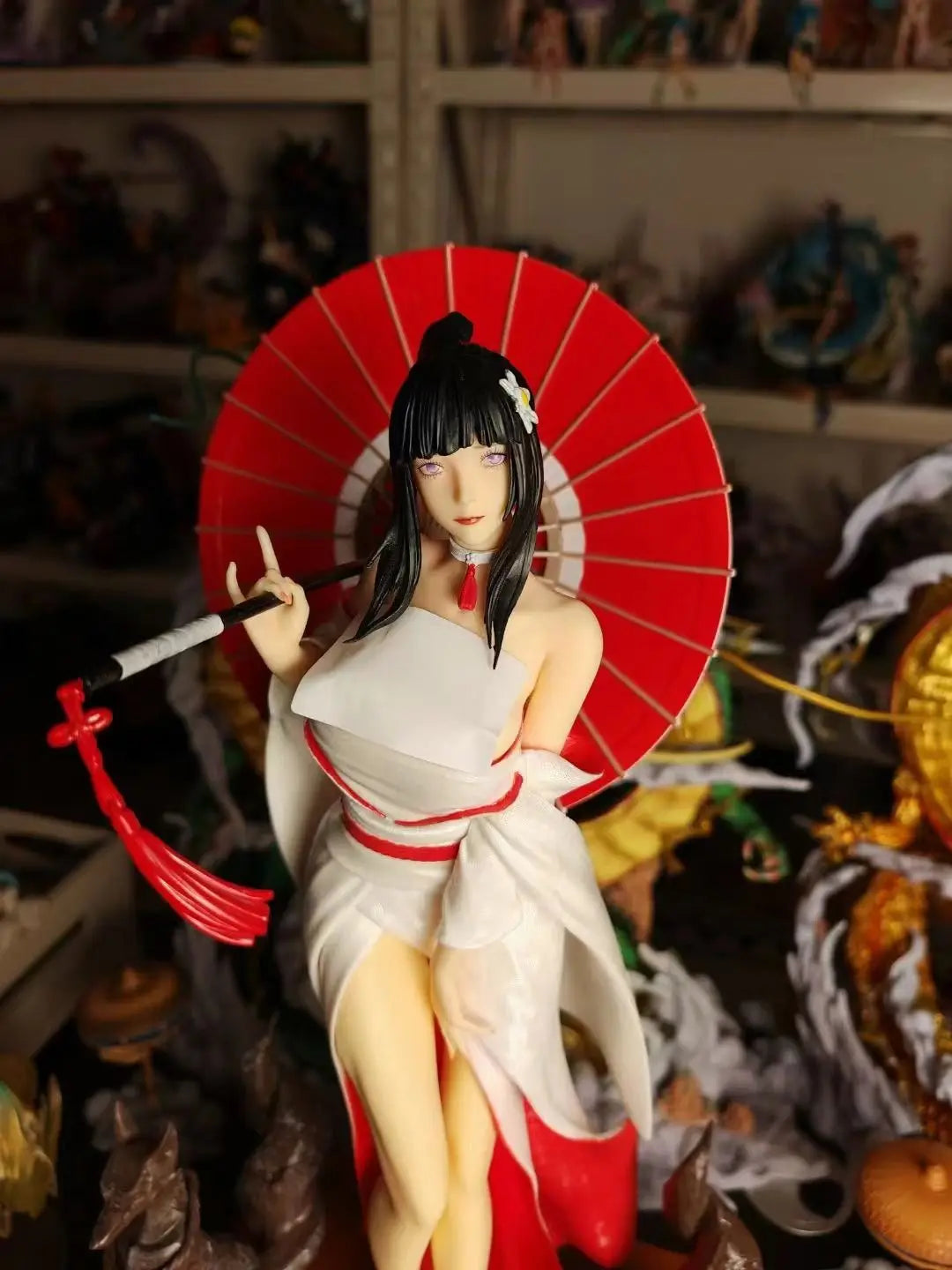 Naruto Kimono Hinata anime figures Can Favorite sexy move PVC Beautiful Dance girl Hold an umbrella 23.62Inch/60cm toys Gifts