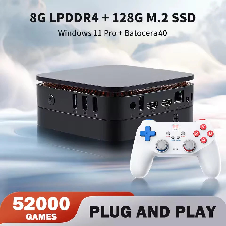 Retro Game Console Mini PC With 52000 Games 4K HD Windows 11 Pro For PS3/XBOX/PS2/PS1/WII/Sega Saturn/NES Portable Game Player