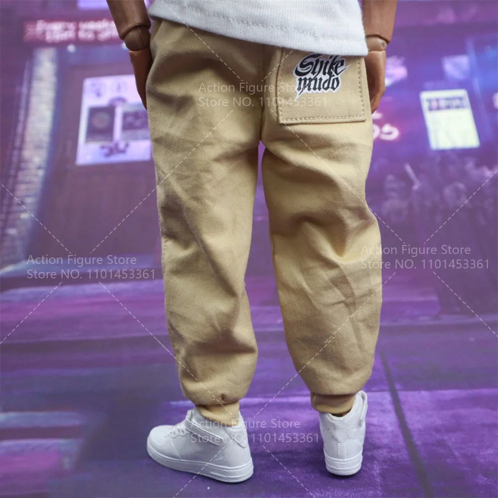 1/6 Scale Male Fashion Long Sleeves Plaid Shirt Jacket Sweatpants Streetwear Multi Pocket Harun Pants for 12" Action Figure Toys