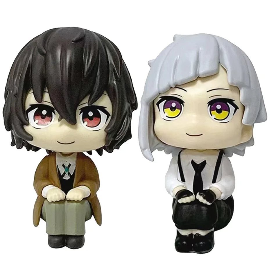 10cm Bungou Stray Dogs Anime Figure Look Up Nakajima Atsushi Action Figure Q Version Dazai Osamu Figurine PVC Collection Toys