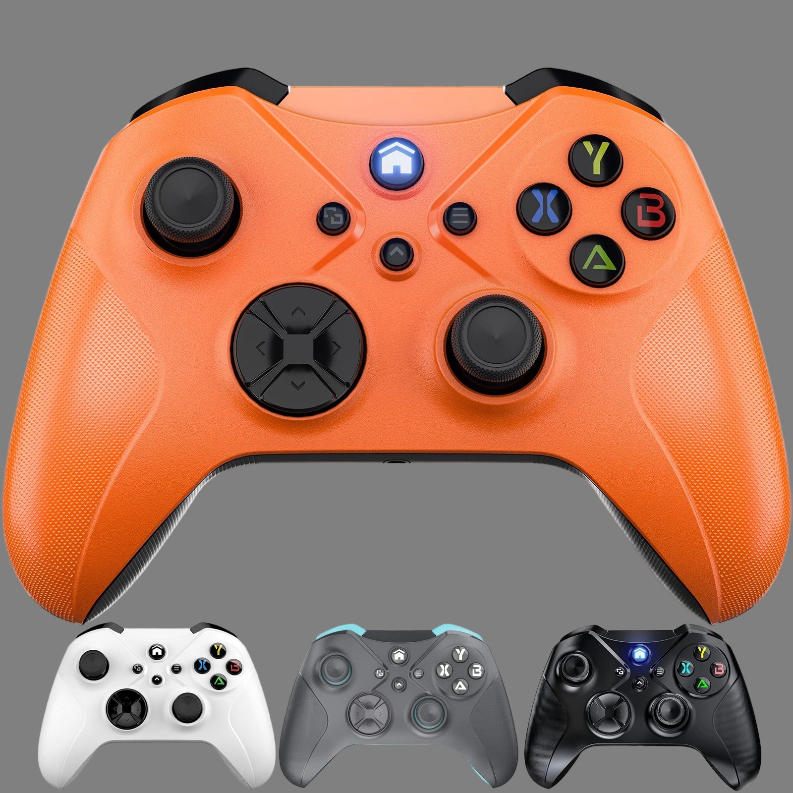 Orange gaming controller with additional color options on a white background, featuring the brand 'Bonacell'.