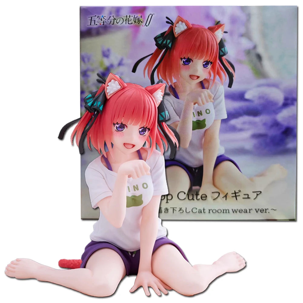 Anime Die Quintessenz Quintuplets Desktop Niedliche Nakano Nino Figuren Cat Room Wear Ver Mädchen Statue Modell Puppen Schreibtisch Dekoration