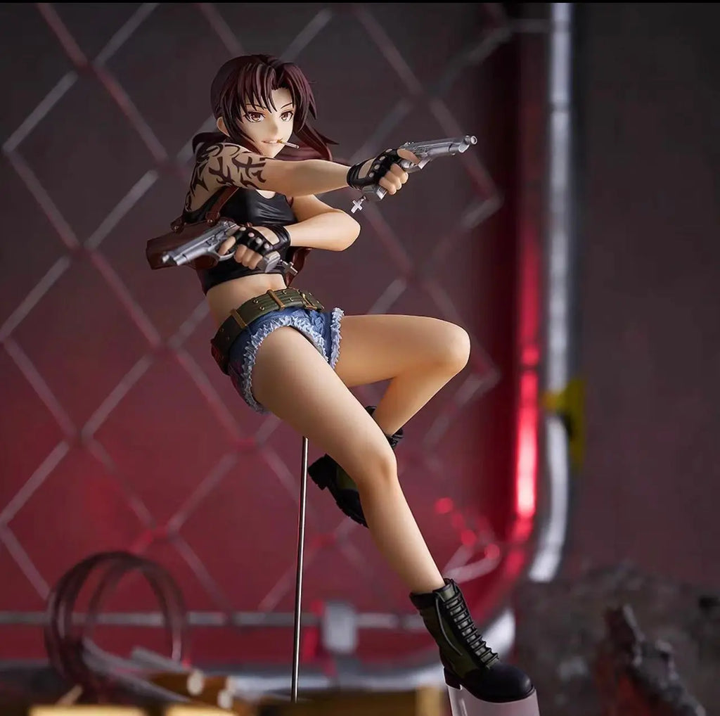 Original Anime Black Lagoon Revy Pop Up Parade L Size Action Figure Toys PVC Model Collection Figurine Doll Gift