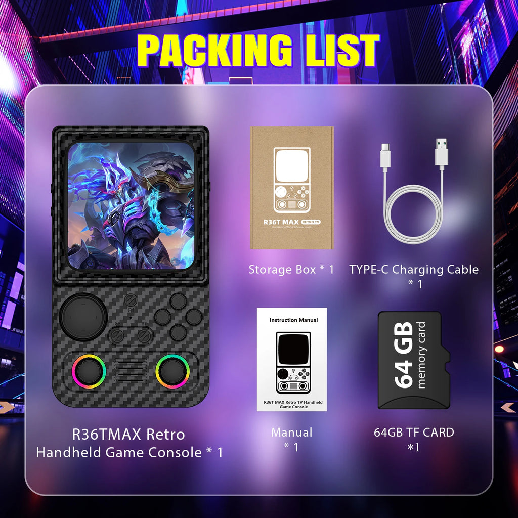 AISLPC R36T MAX Retro Handheld Game Console EmuEMEC System 20000+Games 4.0'' IPS Screen Supports 5G Portable Pocket Video Player