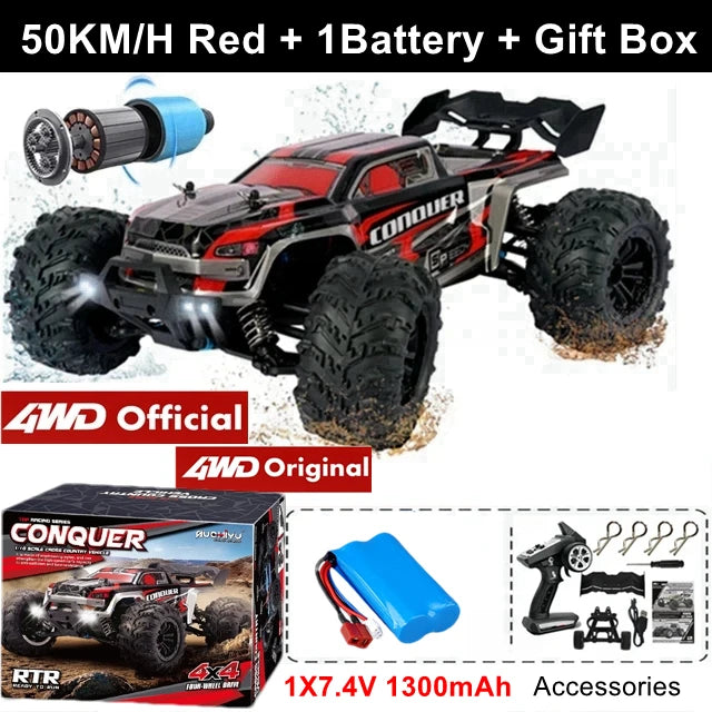 4WD Ferngesteuertes Auto Offroad 4x4 RC High Speed ​​Buggy Truck Super Brushless 50 oder 80KM/H Schnelles Drift Racing Spielzeug Kinder Erwachsene