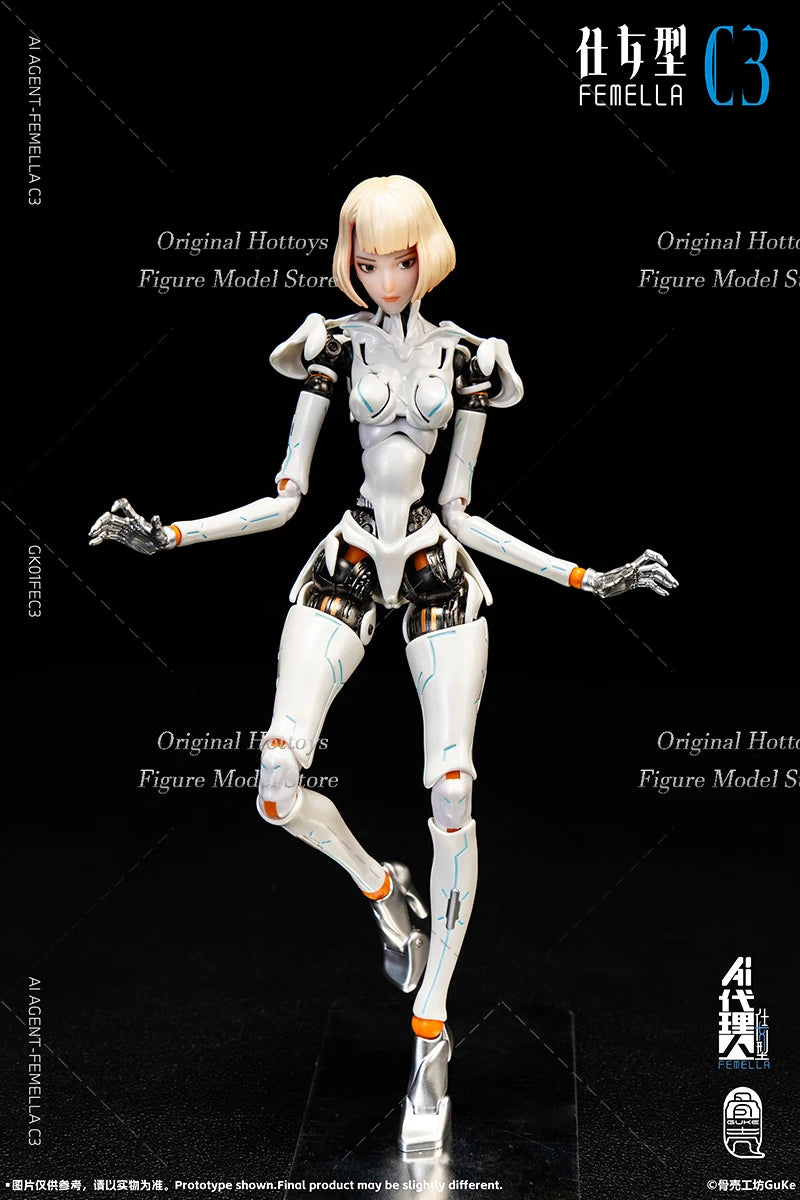 Guke Studio GK01FEC3 1/12 Scale Female Soldier AI Agent-Femella C3 Full Set 6-inches Action Figure Model Doll Collection