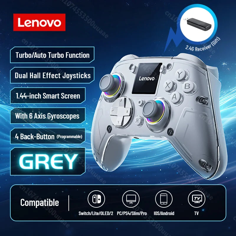 Lenovo X01 1,44 Zoll Smart Screen Wireless Controller 3 Modi für Switch PS4 IOS Android PC TV Programmierbares Gamepad mit Zurück-Taste