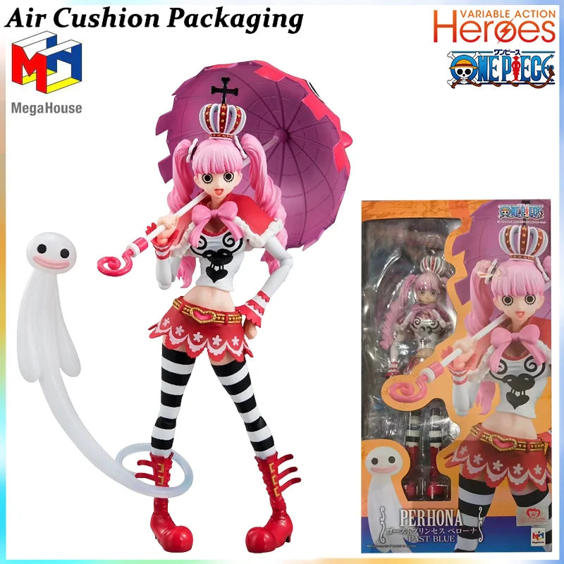 Mega House Genuine V.A.H Series One Piece Perona Negative Hollow Dracule Mihawk Hawk-Eye Boa Hancock Action Figures Model Toys