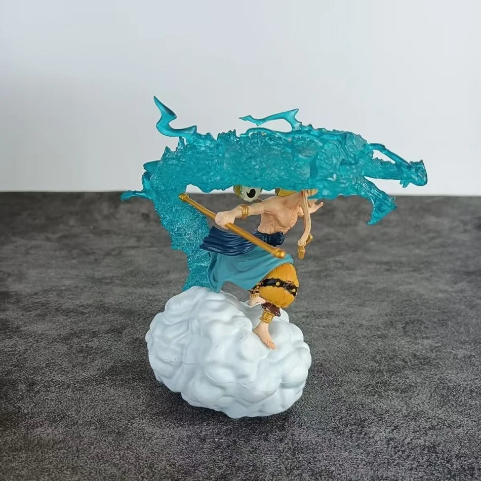 11CM Anime ONE PIECE Grand Line Sky Piea Piece Figure God Enel Mini Action Figures GK PVC Collection Statue Ornament Model Toys
