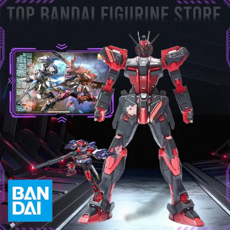 BANDA In stock Gundam Model MG Aile Strike RED Plastic Model Original Box Full Pack Set Kit Anime Figure Collector Birthday gift